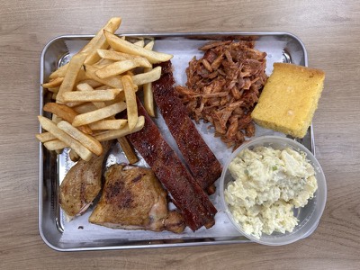 Pork Rib, Chicken, & Pulled Pork Platter